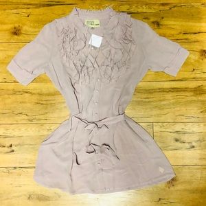 ANTHROPOLOGIE Project Alabama Ruffled chiffon silk